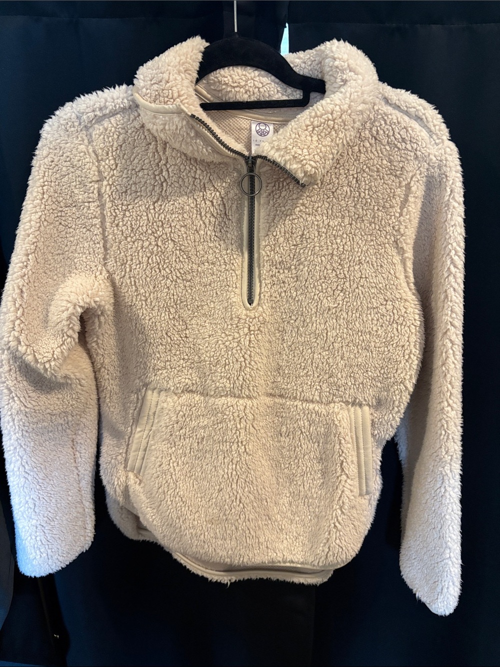 Te Verde Cream Sherpa Half-Zip Pullover